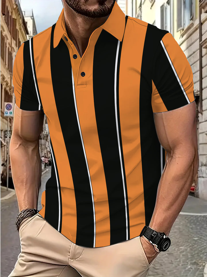 Herren Poloshirt mit modernem Streifenmuster Echoarchiv
