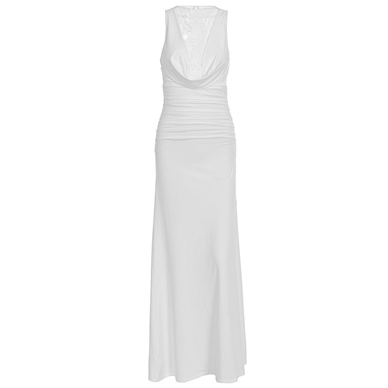 Damen Elegantes Maxikleid mit elegantem Neckholder-Design und raffinierter Spitzenlage Echo Archiv