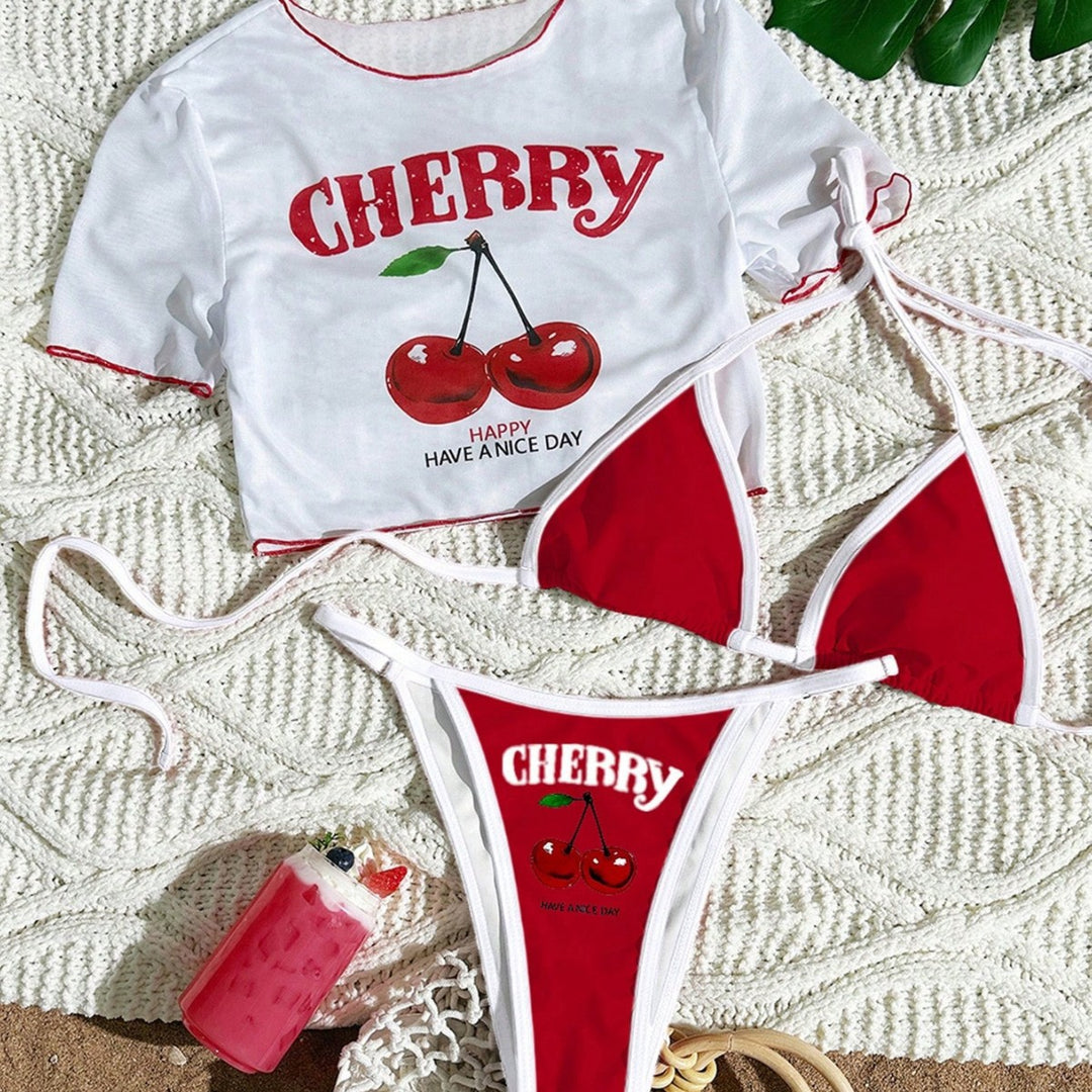 Damen Sportlicher Bikini mit transparentem Oberteil Echo Archiv