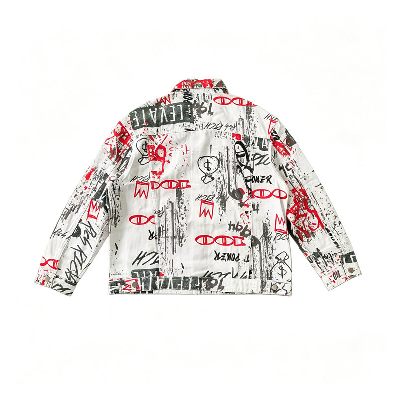 Herren Modische Jacke mit grafischen Prints Echoarchiv