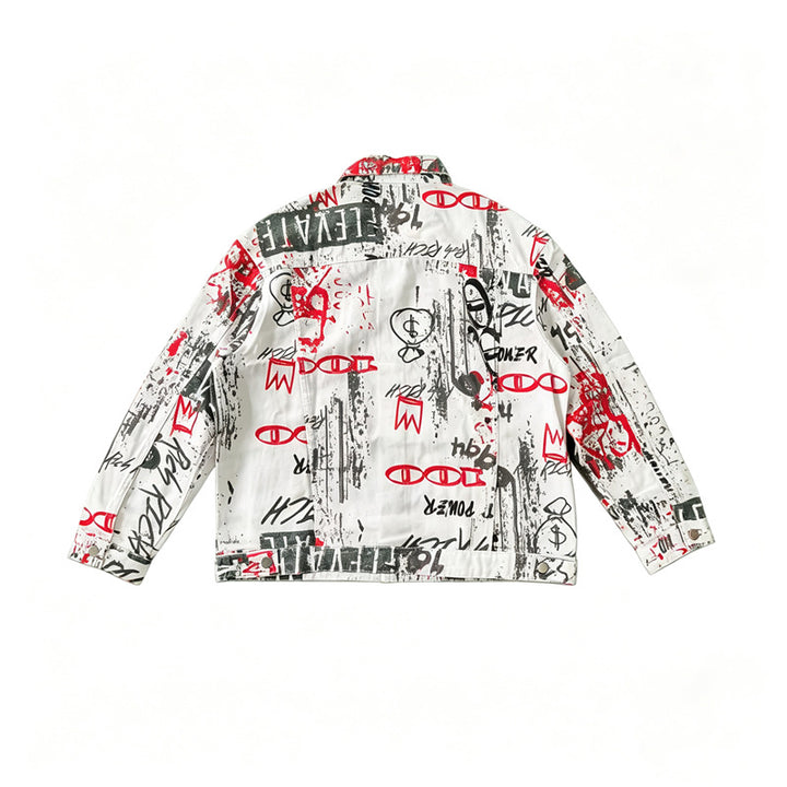 Herren Modische Jacke mit grafischen Prints Echoarchiv