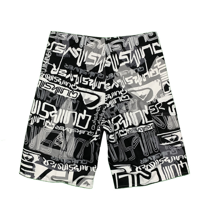 Herren Badeshorts mit modischem Grafikdesign und elastischem Bund Echoarchiv
