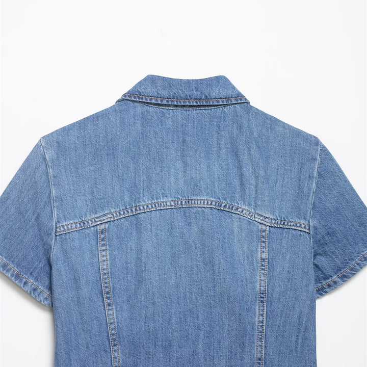 Damen Denim Kurzjacke mit Reißverschluss Echo Archiv