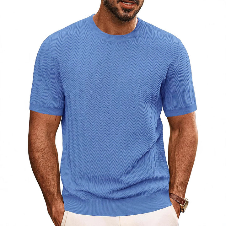 Herren luftiger Strickpullover mit Wellenmuster Echoarchiv
