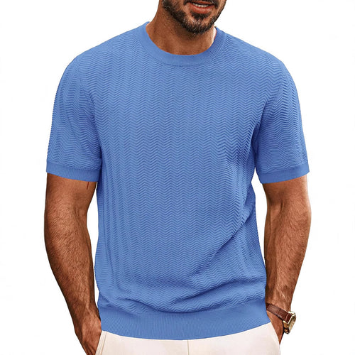 Herren luftiger Strickpullover mit Wellenmuster Echoarchiv