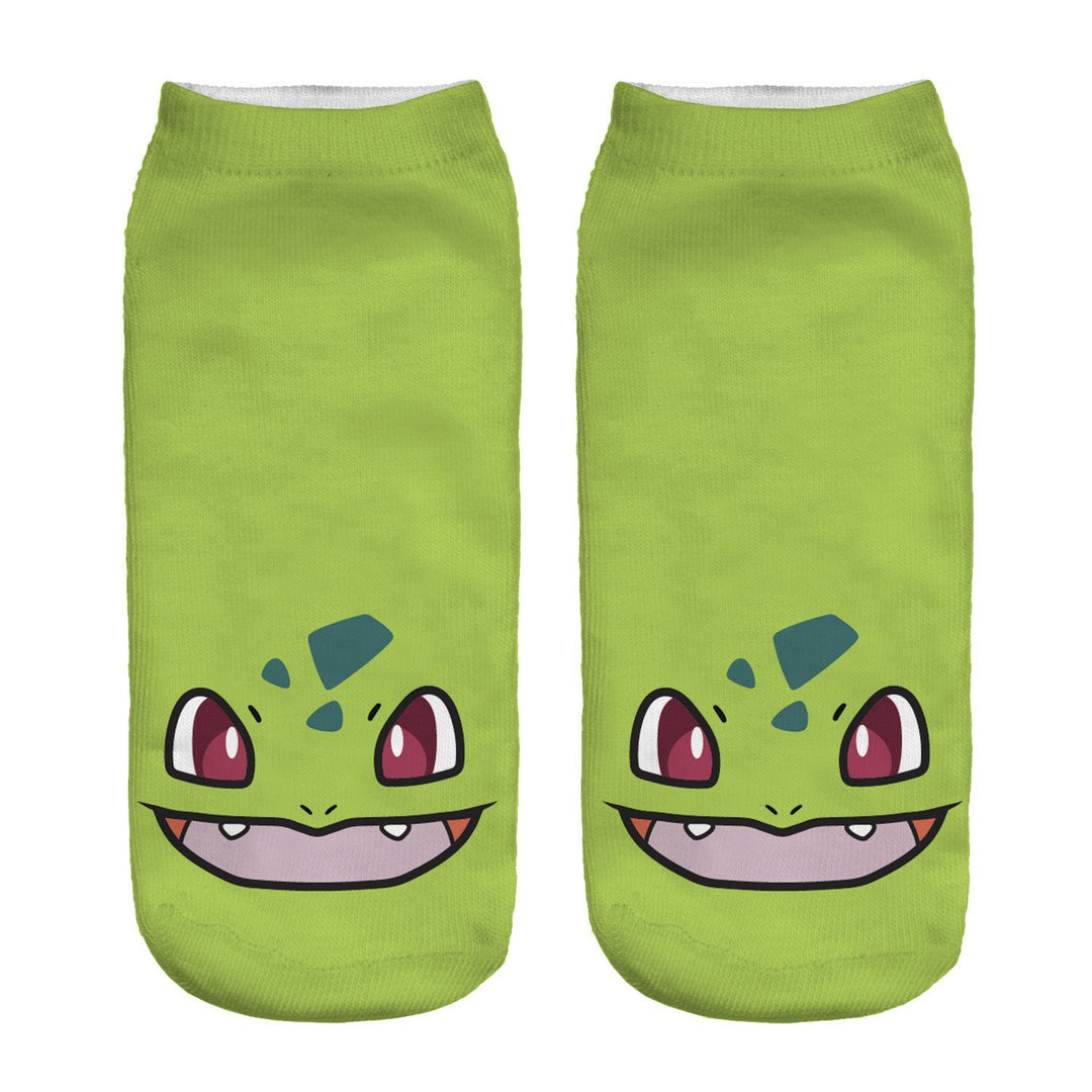 Unisex Niedrige Ankle-Socken mit Cartoon-Monster-Gesicht und weichem Baumwollmix – Norré