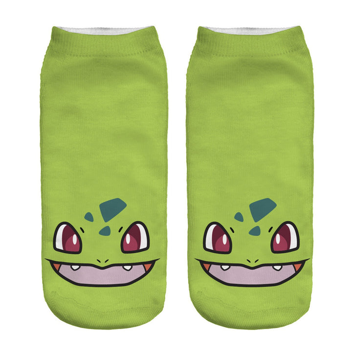 Unisex Niedrige Ankle-Socken mit Cartoon-Monster-Gesicht und weichem Baumwollmix – Norré