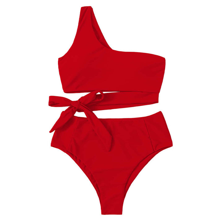 Damen Bikiniset mit asymmetrischem Oberteil und hohem Taillenschnitt Echo Archiv