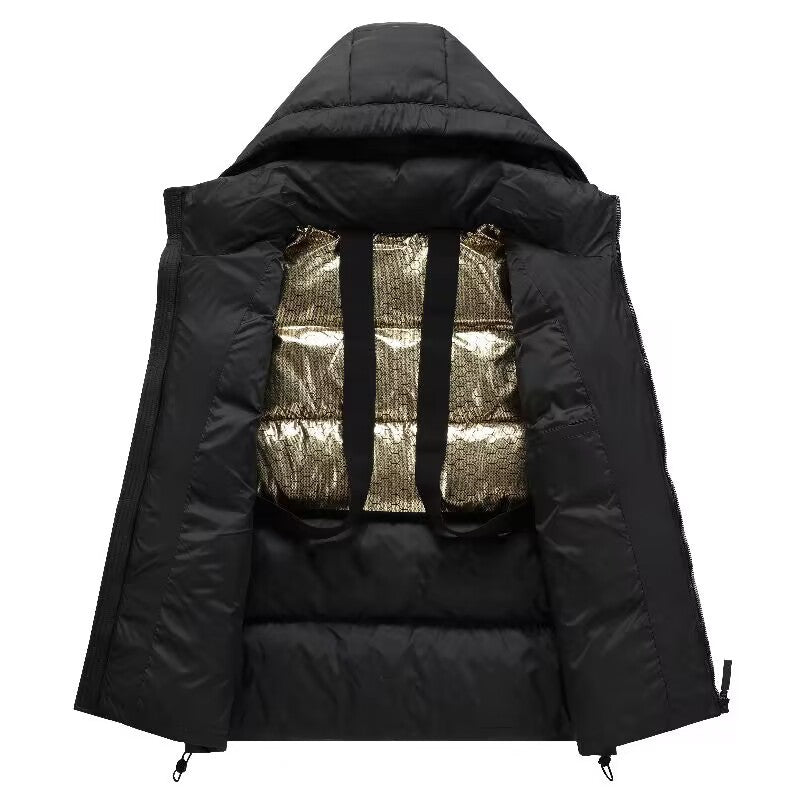 Herren Volumen-Steppjacke mit Kapuze, wasserabweisender Shell und Kordelzug Echo Archiv