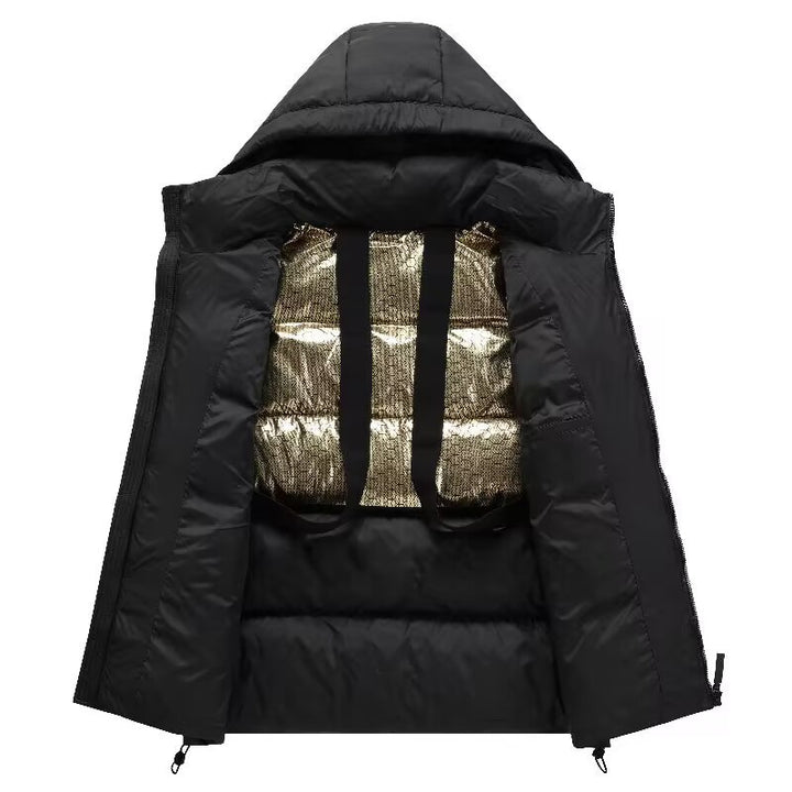 Herren Volumen-Steppjacke mit Kapuze, wasserabweisender Shell und Kordelzug Echo Archiv