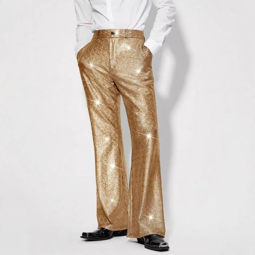 Herren Glamouröse Paillettenhose im schimmernden Schnitt Echoarchiv
