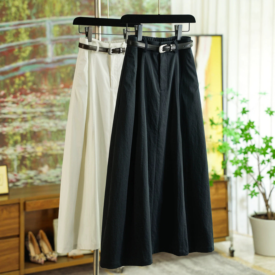 Damen Eleganter Maxirock mit Taillengürtel Echoarchiv