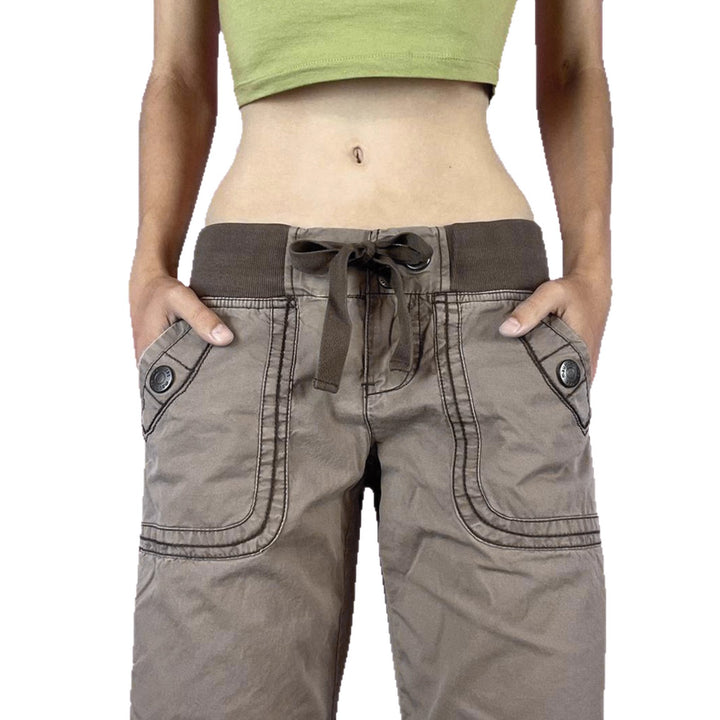Damen nan Highwaist Schlaghose mit weitem Bein, hohem Bund und Gürtelschlaufen Echo Archiv