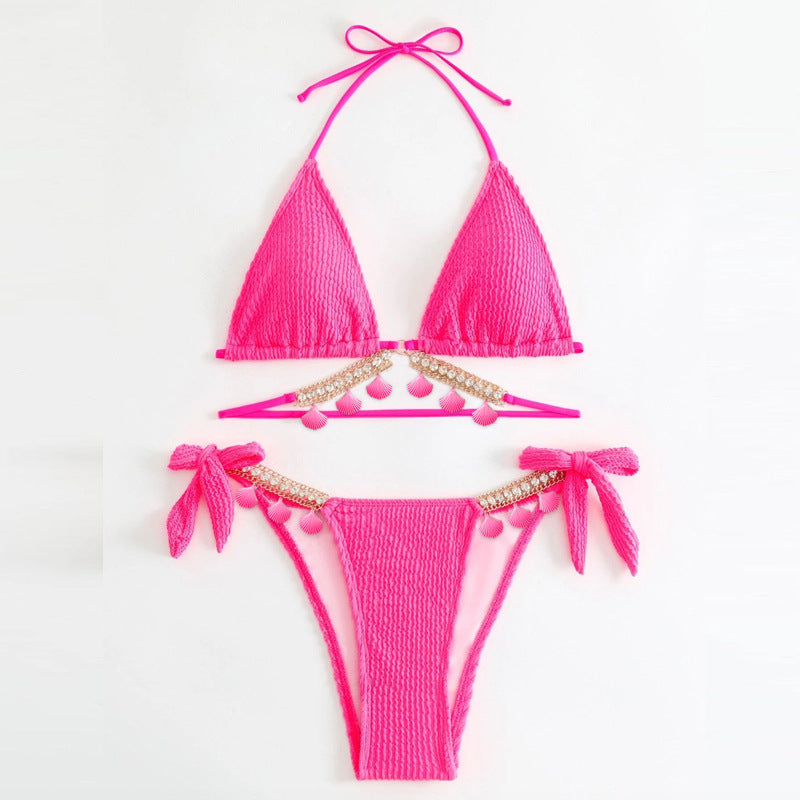 Damen Triangel-Bikini mit modischem Quastenschmuck Echo Archiv
