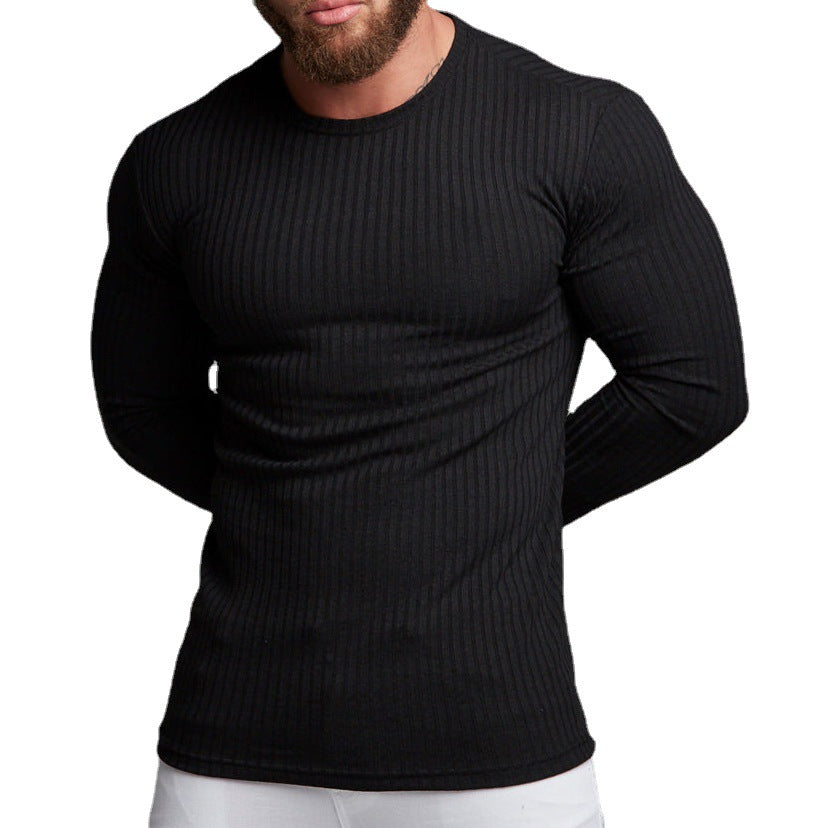 Herren Langarmshirt mit feiner Rippenstruktur Echoarchiv