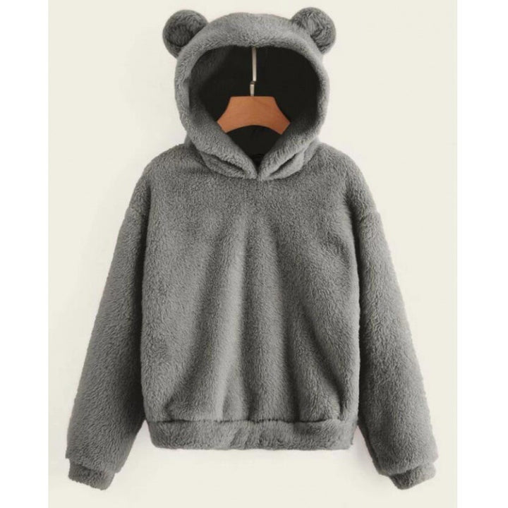 Damen Kuscheliger Teddy-Fleece-Hoodie mit Bärenohren und Oversize-Passform Echo Archiv