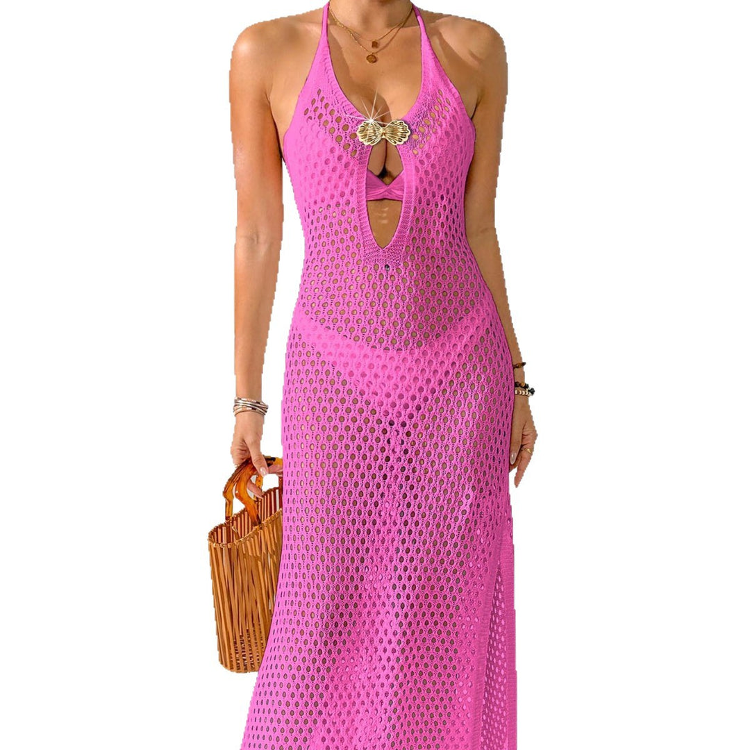 Damen eleganter Cropped-Strandüberwurf aus Netzmaterial Echo Archiv