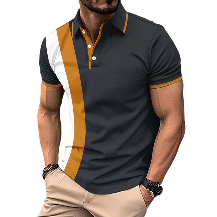 Herren Sportliches Kurzarmhemd mit modernem Farbblock-Design Echoarchiv
