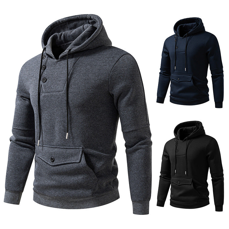 Herren Stylische Kapuzenpullover mit Knopfdetails Echoarchiv