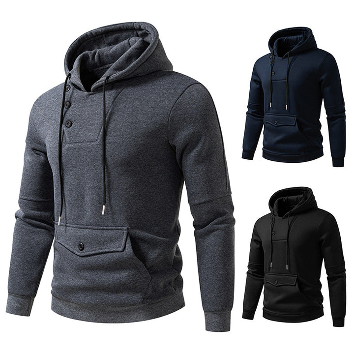 Herren Stylische Kapuzenpullover mit Knopfdetails Echoarchiv