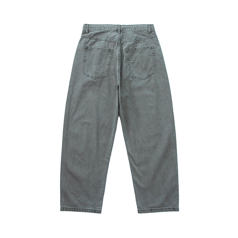Herren Weite Baggy-Jeans aus gewaschener Denim mit elastischem Kordelzugbund Echoarchiv
