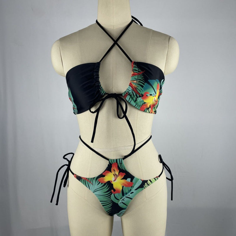 Damen Bikiniset mit floralem Design und verstellbaren Trägern Echo Archiv