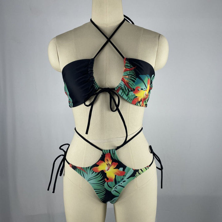 Damen Bikiniset mit floralem Design und verstellbaren Trägern Echo Archiv