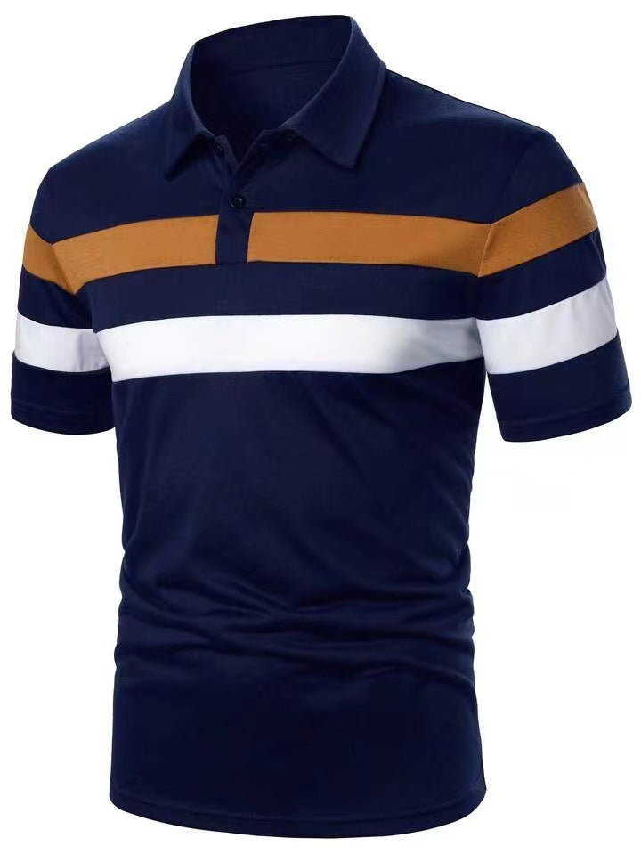 Herren Polohemd mit modernem Farbblockdesign und atmungsaktiven Materialien Echoarchiv