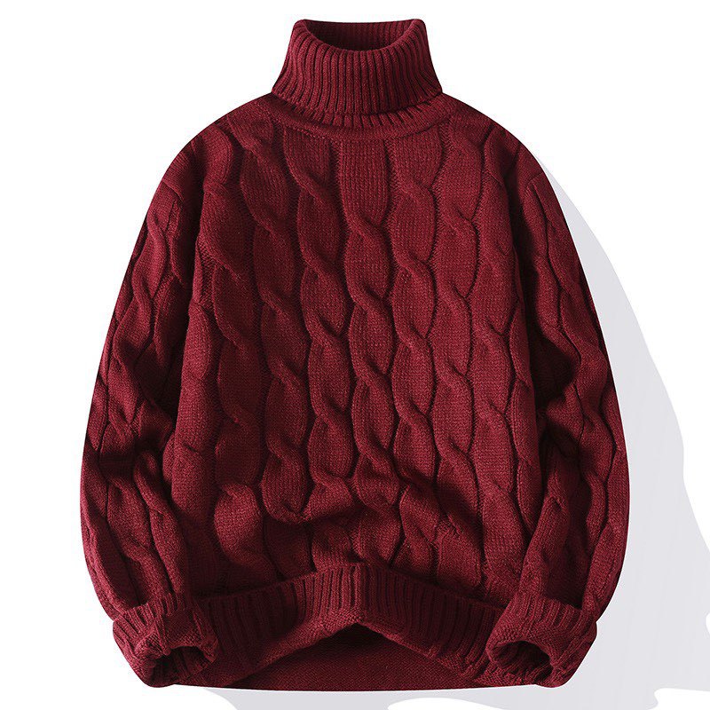 Damen Grobgestrickter Rollkragenpullover mit Zopfmuster und Oversize-Schnitt Echo Archiv