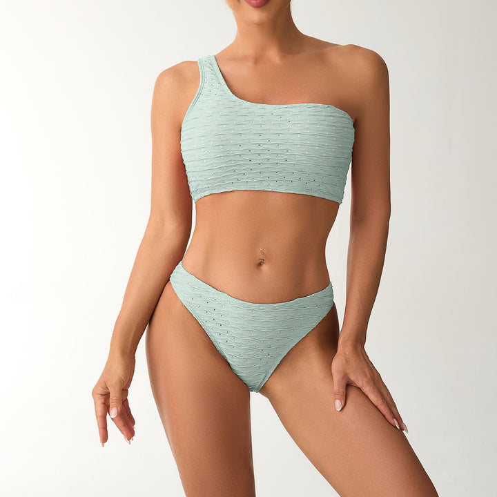 Damen Einseitiger Bandeau-Bikini mit strukturierter Oberfläche Echo Archiv