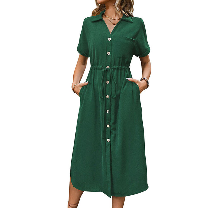 Damen Langarm Hemdblusenkleid mit Taillengürtel Echo Archiv