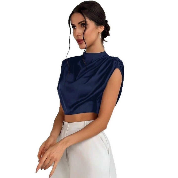 Damen Elegantes Crop-Top mit voluminösen Ärmeln und edlem Rückenausschnitt Echo Archiv