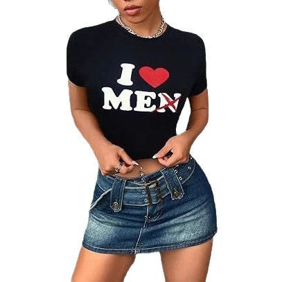Damen Crop-T-Shirt im urbanen Grafikdesign Echo Archiv
