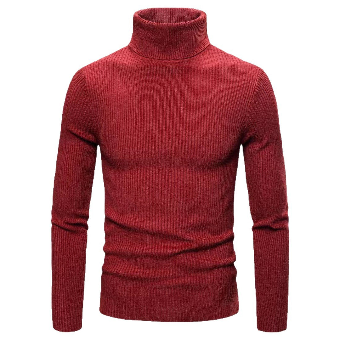 Herren hochwertiger Rollkragenpullover aus feinem Rippstrick Echoarchiv