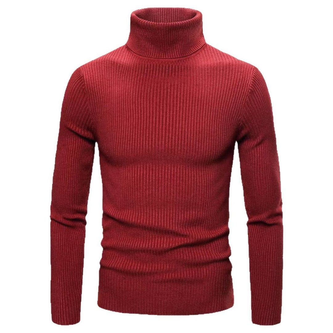 Herren hochwertiger Rollkragenpullover aus feinem Rippstrick Echoarchiv
