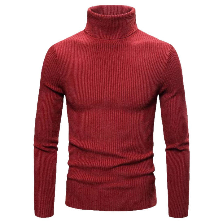 Herren hochwertiger Rollkragenpullover aus feinem Rippstrick Echoarchiv
