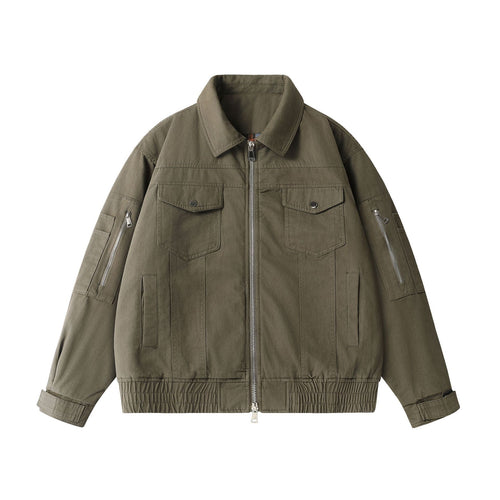 Unisex Urbaner Utility‑Blousonjacke mit Cargo‑Taschen und Zwei‑Wege‑Reißverschluss Echoarchiv