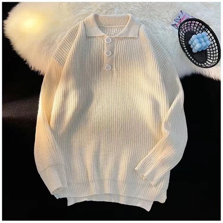 Damen Gemütlicher Strickpullover mit Knopfleiste – Mavelle