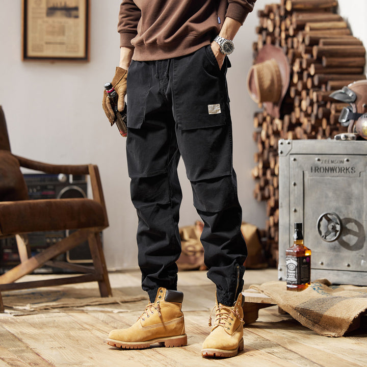 Herren Canvas‑Utility‑Jogger mit verstärkten Kniepaneelen, Klapptaschen und elastischem Knöchelsaum Echo Archiv