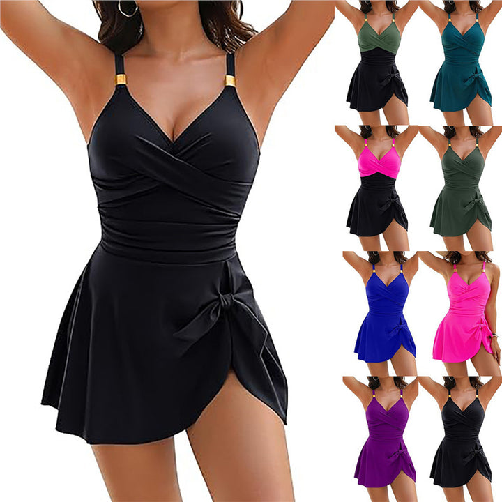 Damen Schwimmanzug mit elegantem Wickeldesign und verstellbaren Trägern Echo Archiv