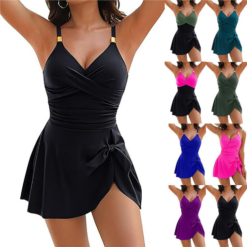 Damen Schwimmanzug mit elegantem Wickeldesign und verstellbaren Trägern Echo Archiv