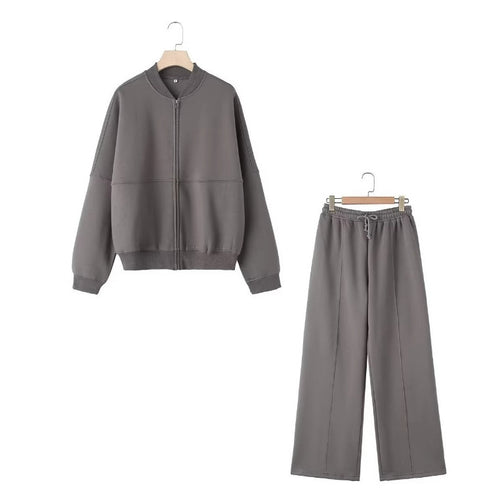 Damen 300+ minimalistische Oversize‑Bomberjacke mit durchgehendem Reißverschluss und gerippten Bündchen Echo Archiv
