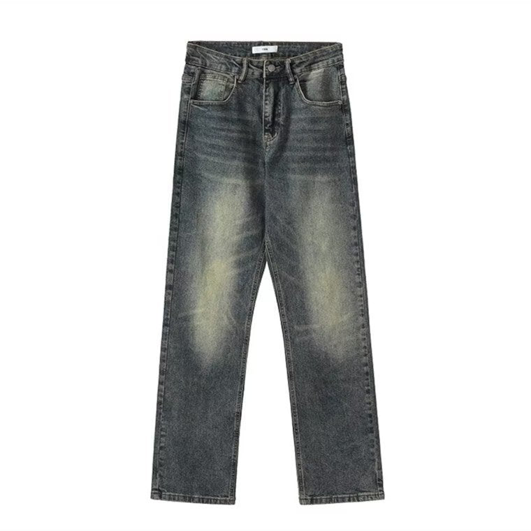Herren High-Waist Jeans im Used-Look mit lässiger Passform Echoarchiv