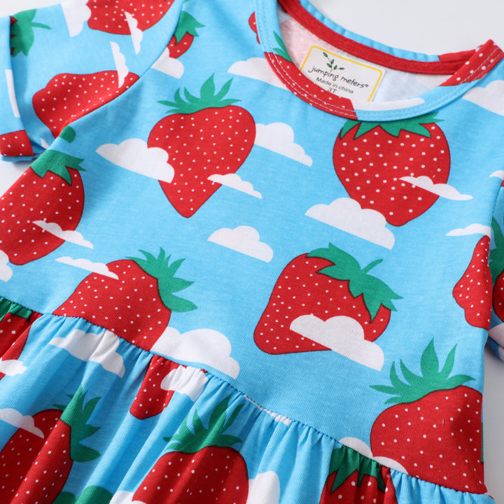 Mädchen Sommerkleid mit fröhlichem Erdbeer-Print Echo Archiv