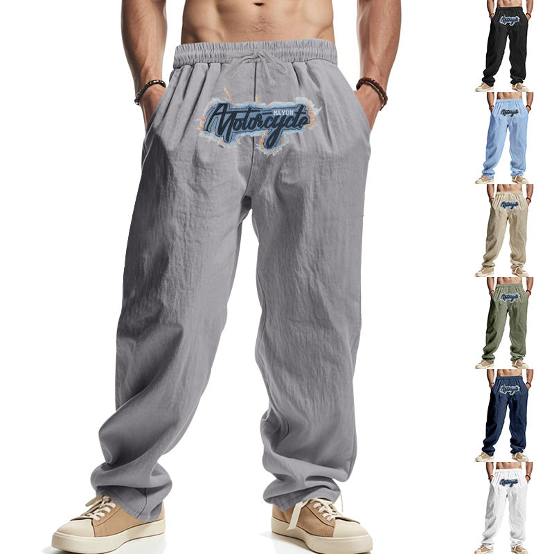 Herren lässige Weite Hose mit elastischem Bund und Kordelzug Echoarchiv