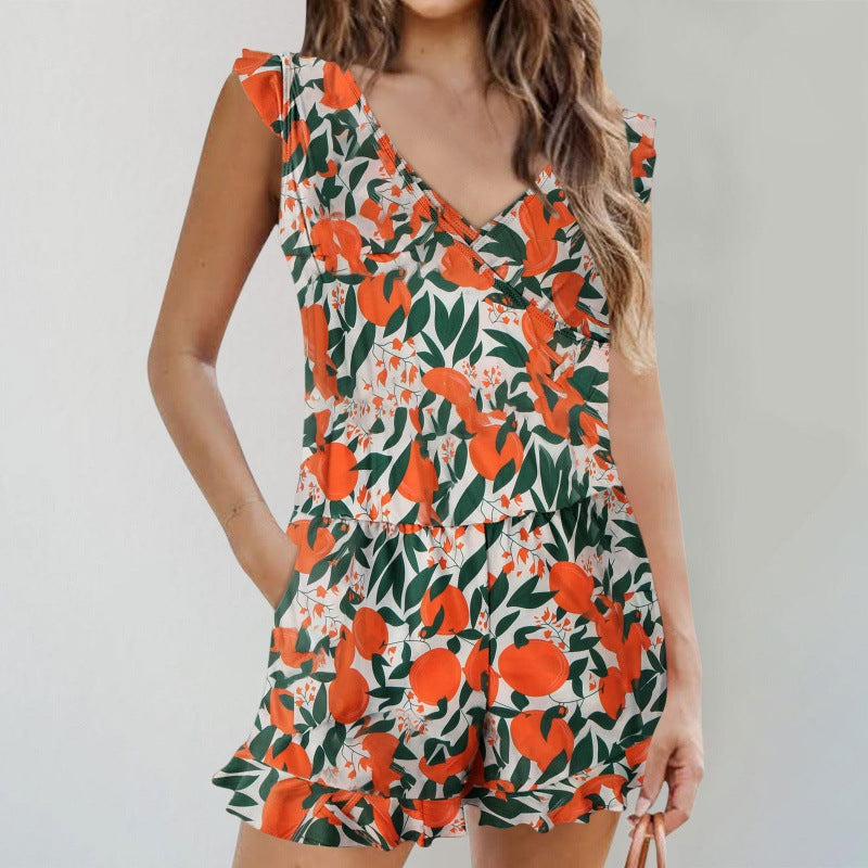 Damen Jumpsuit mit anmutigen Rüschenärmeln und figurschmeichelnder Silhouette Echo Archiv