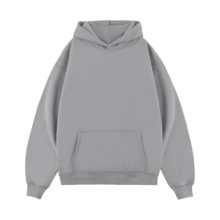 Unisex minimalistischer Oversize-Kapuzenpullover mit gedoppelter Kapuze, tiefer Schulter und breitem Rippbund Echo Archiv