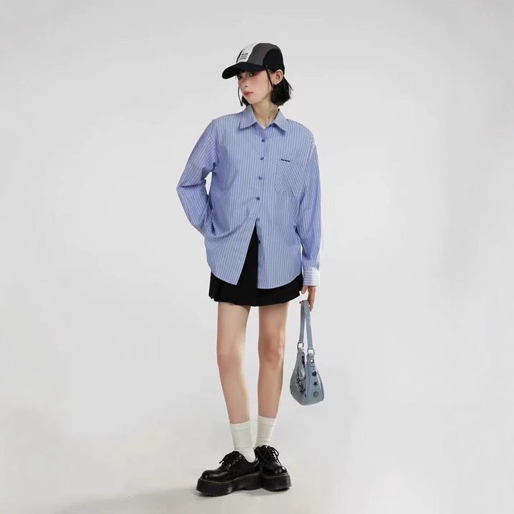 Damen nan weit geschnittene Hemdbluse aus Baumwollmix mit Brusttasche kastiger Schnitt Echo Archiv