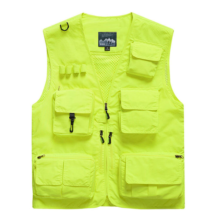 Herren Outdoor-Mehrfachtaschenweste im Anglerstil mit luftiger Mesh‑Rückenpartie und Schnellzugriffstaschen – Marzano
