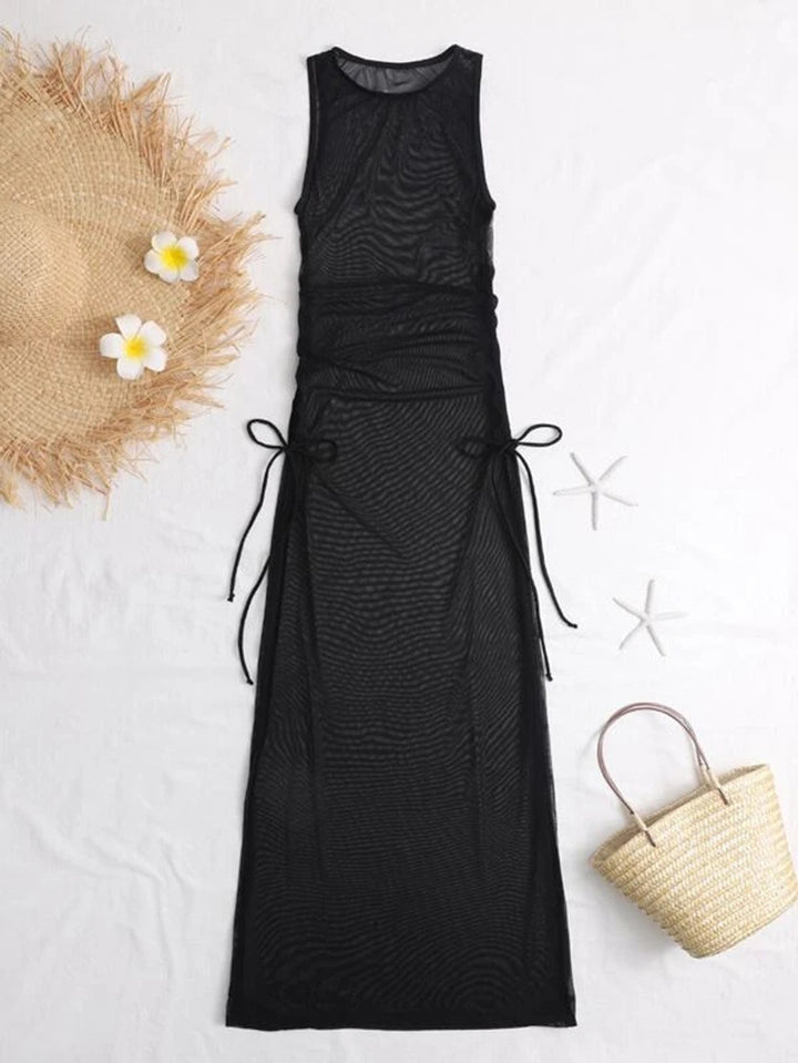 Damen Langer Wickelstrandkleid Echo Archiv